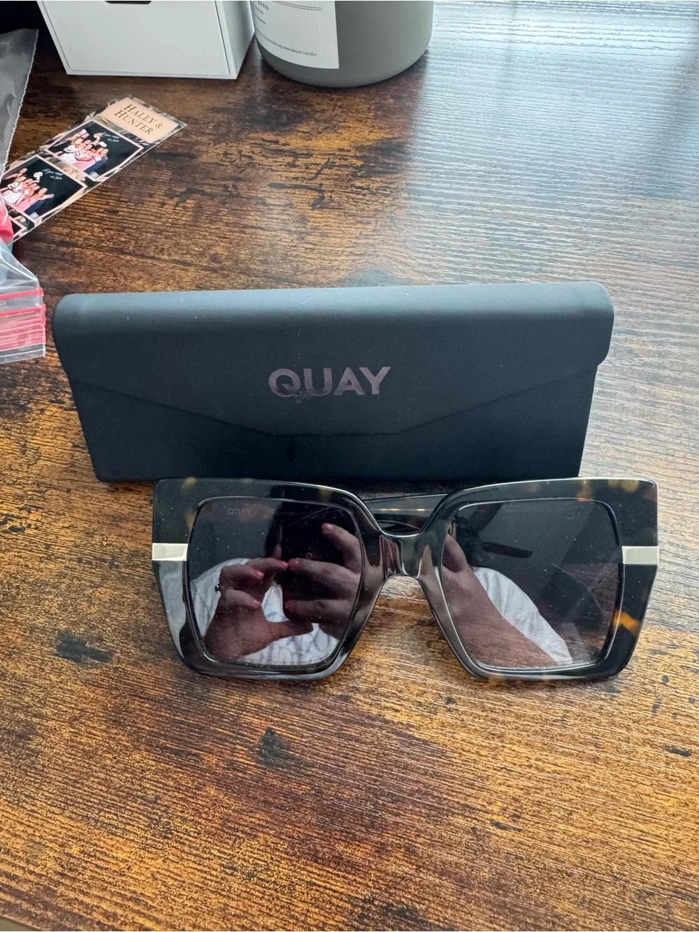 Quay Australia Oversized Square Sunglasses in Black and Tortoiseshell